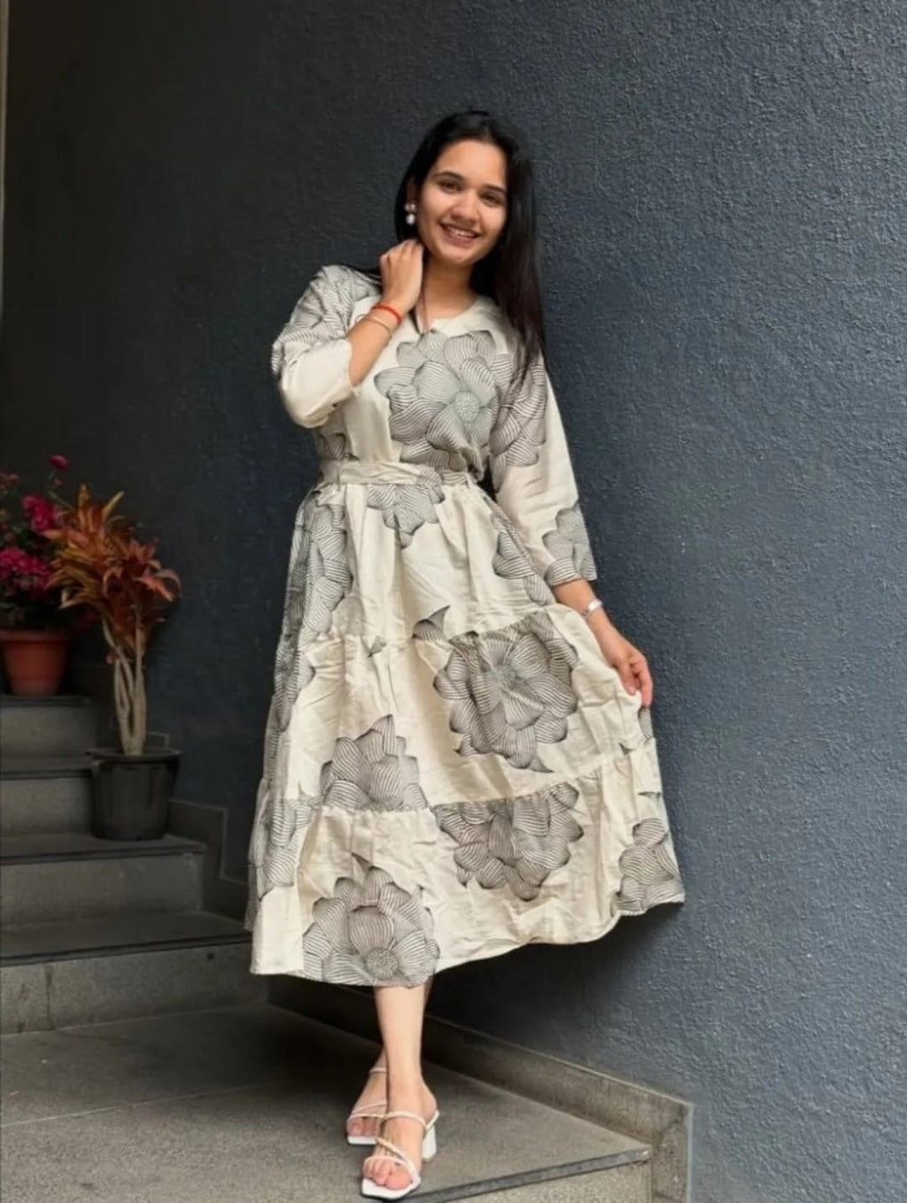 Elegant Cotton Long Dress for Women