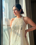 Off-White Sleeveless Abhla Bharat Kurti