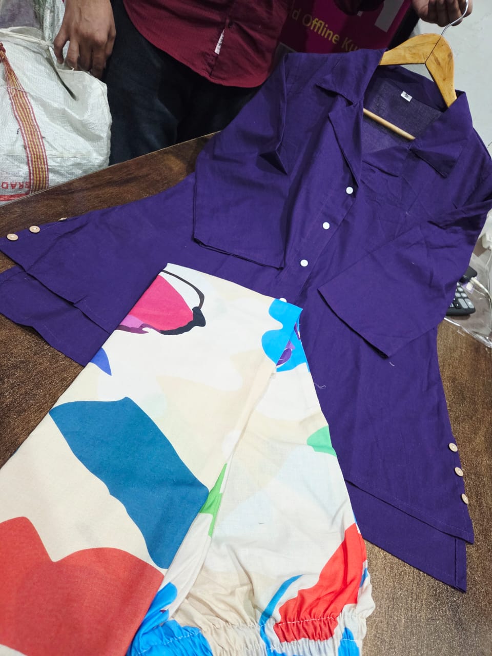 Priya's Purple Top with Printed stylish pants