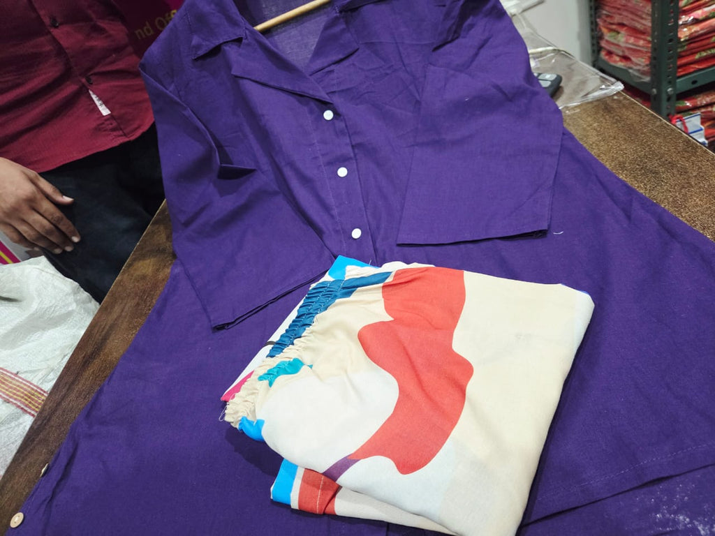 Priya's Purple Top with Printed stylish pants