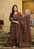 Black & Rust Paisley Ajrakh Print Cotton Suit