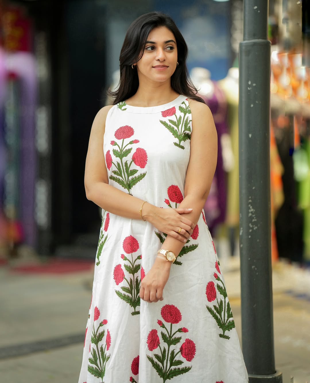 Summer Bloom Ivory Co-ord Set with Poppy Red Floral Print