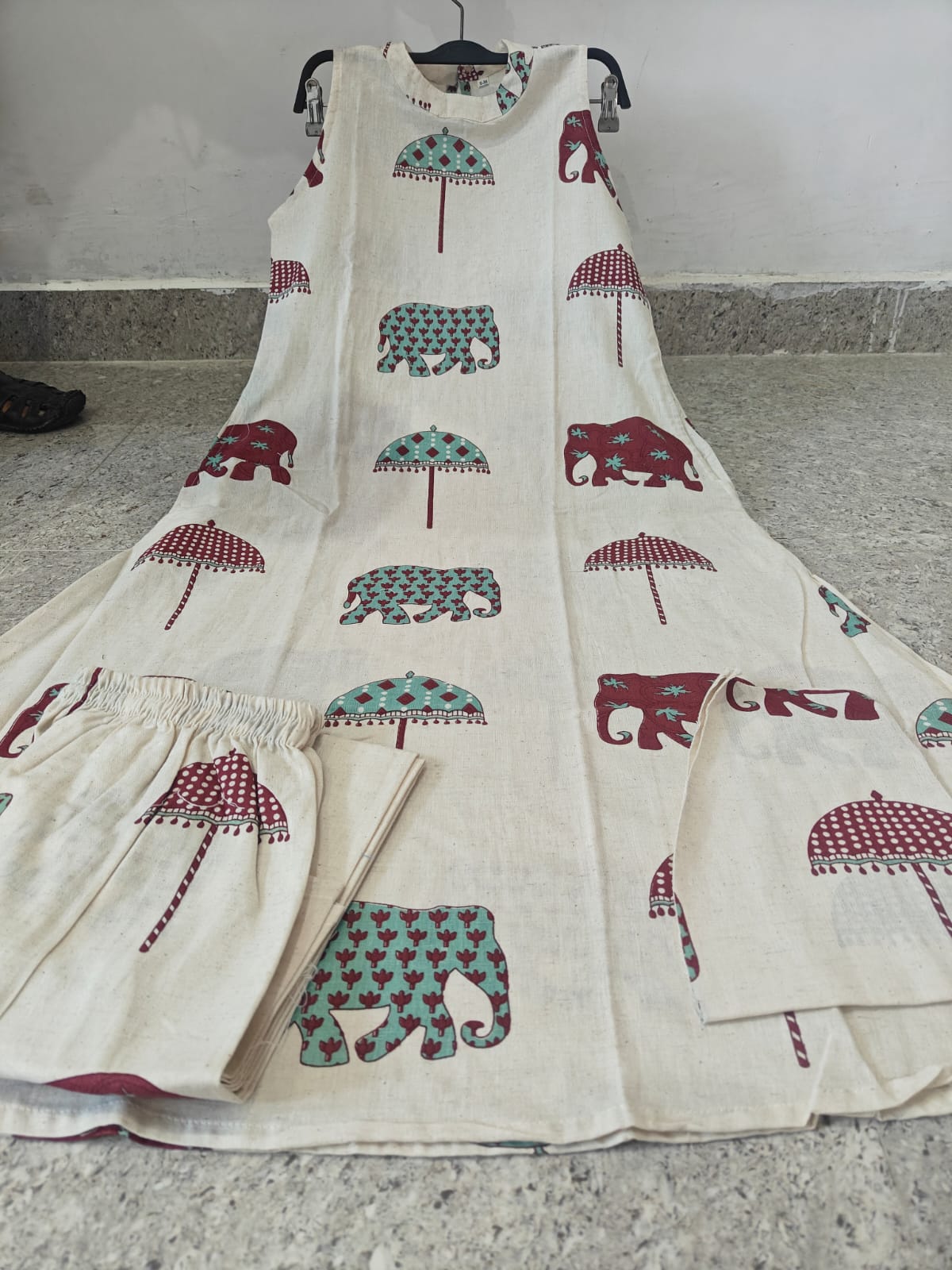 Royal Heritage Elephant Print Sleeveless Co-ord Set