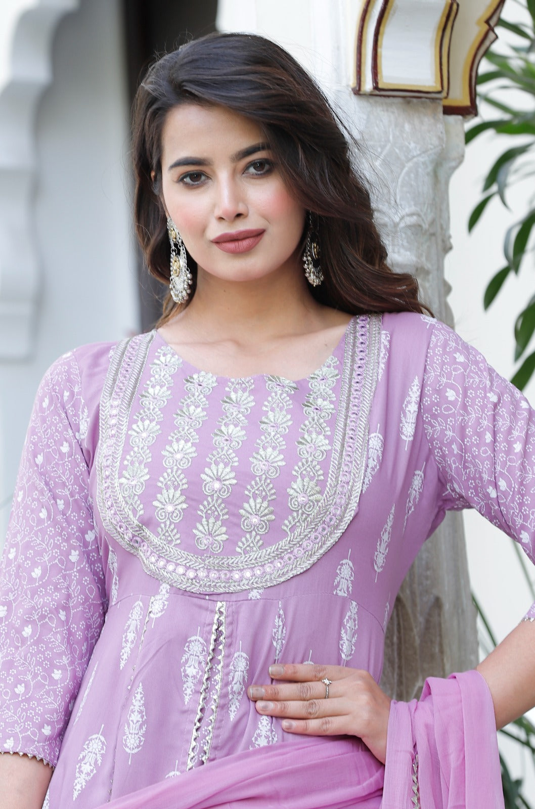 Purple embroidery 3-Piece set