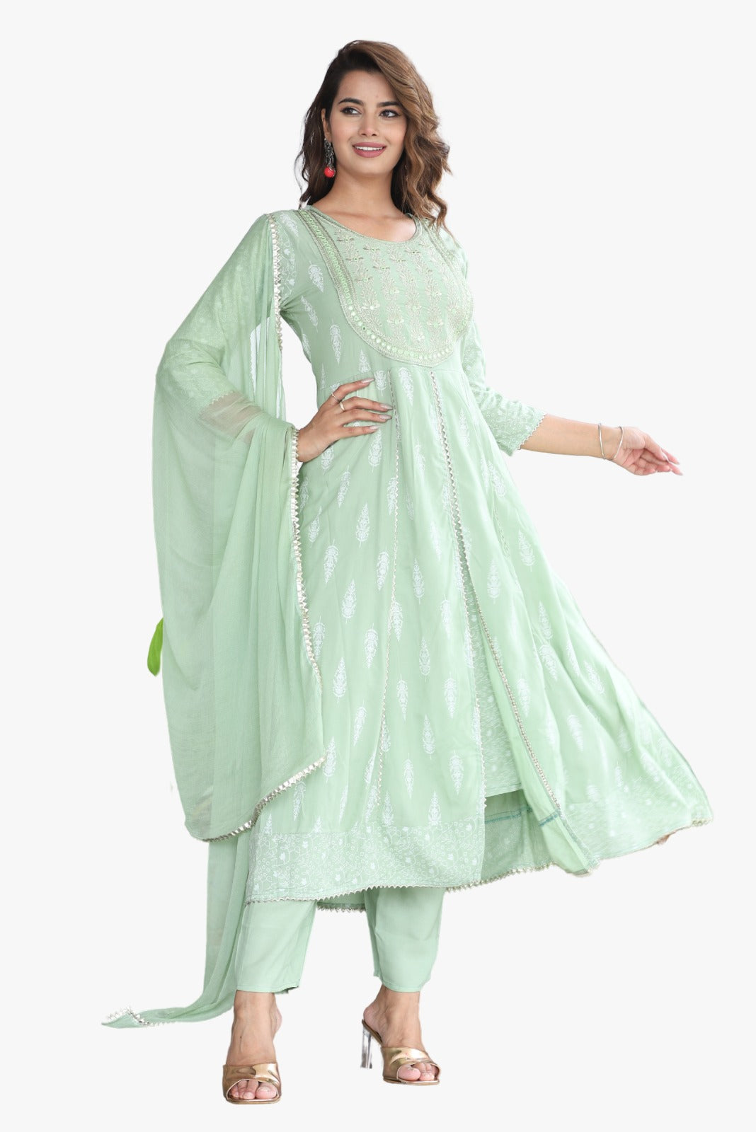 Green embroidery 3-Piece set