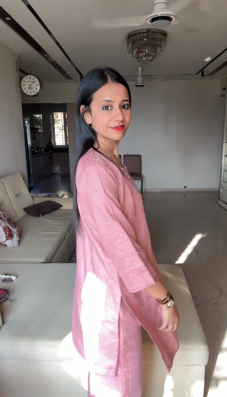 Pink Mirror Work Co-ord Set