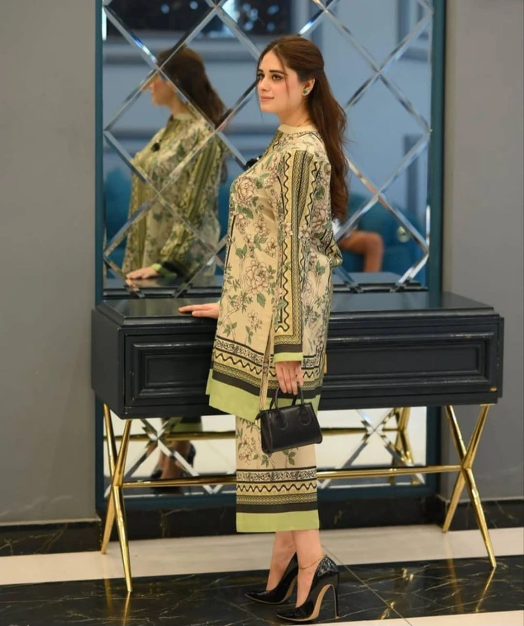 Geometric Cotton Kurta Set
