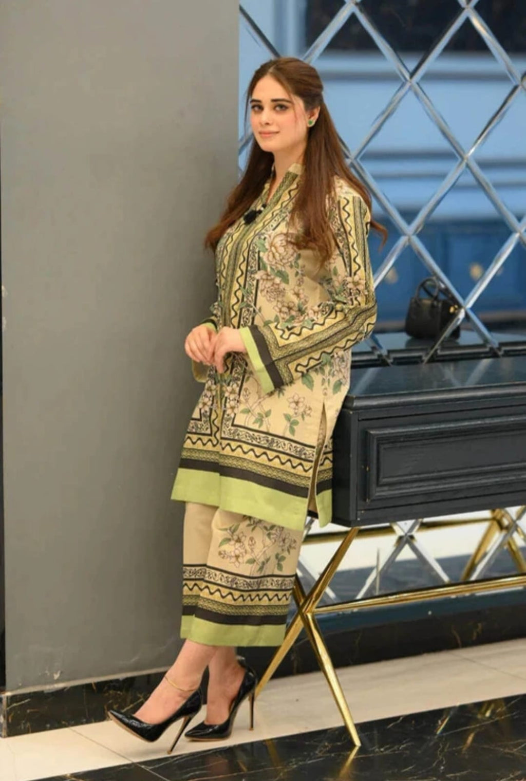 Geometric Cotton Kurta Set
