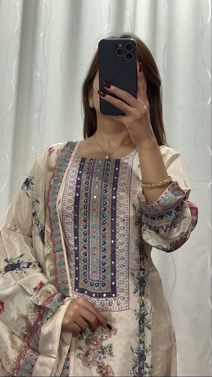 White Embroidery 3 piece set