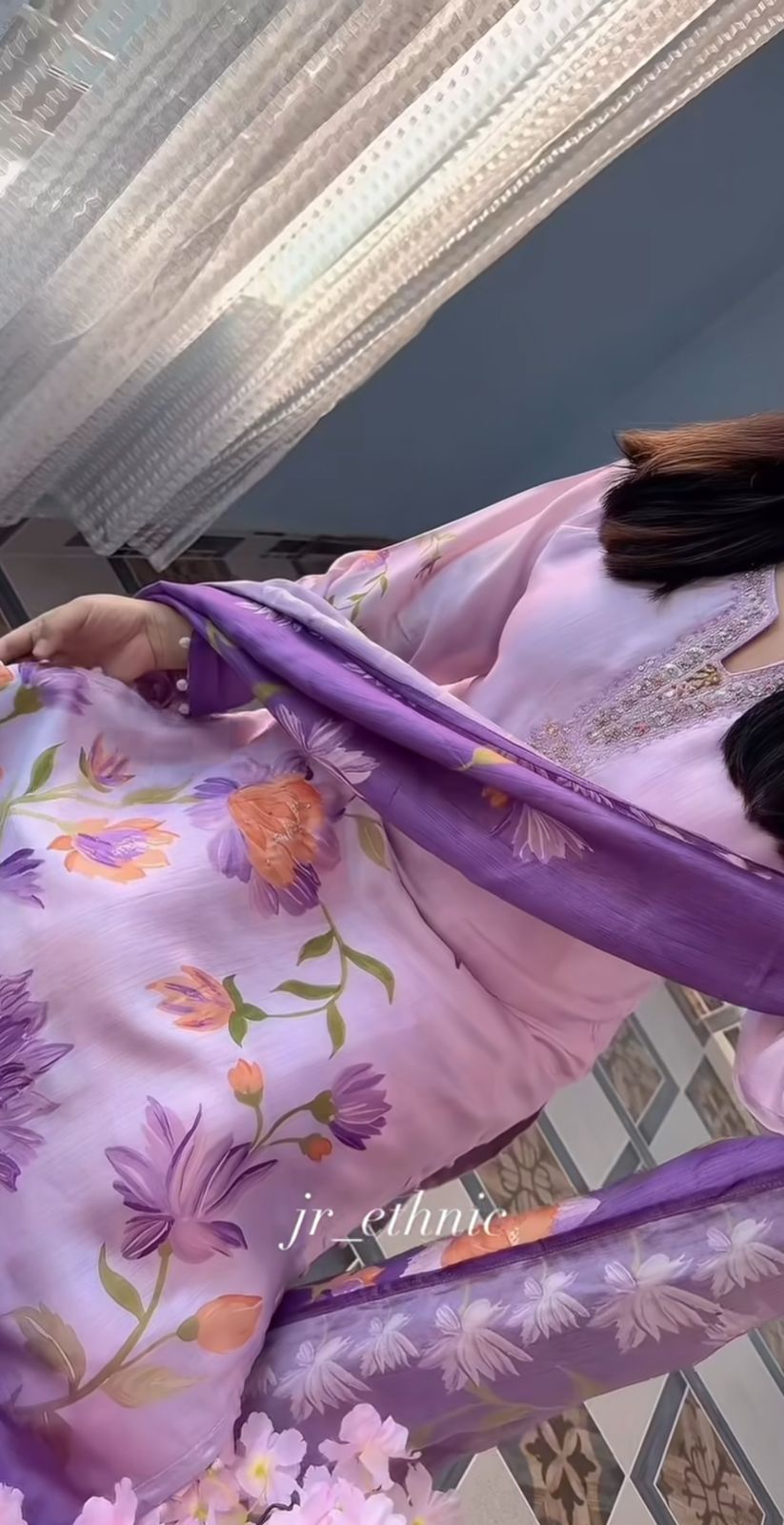 Purple Embroidery 3 piece set