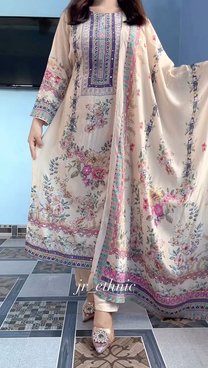 White Embroidery 3 piece set