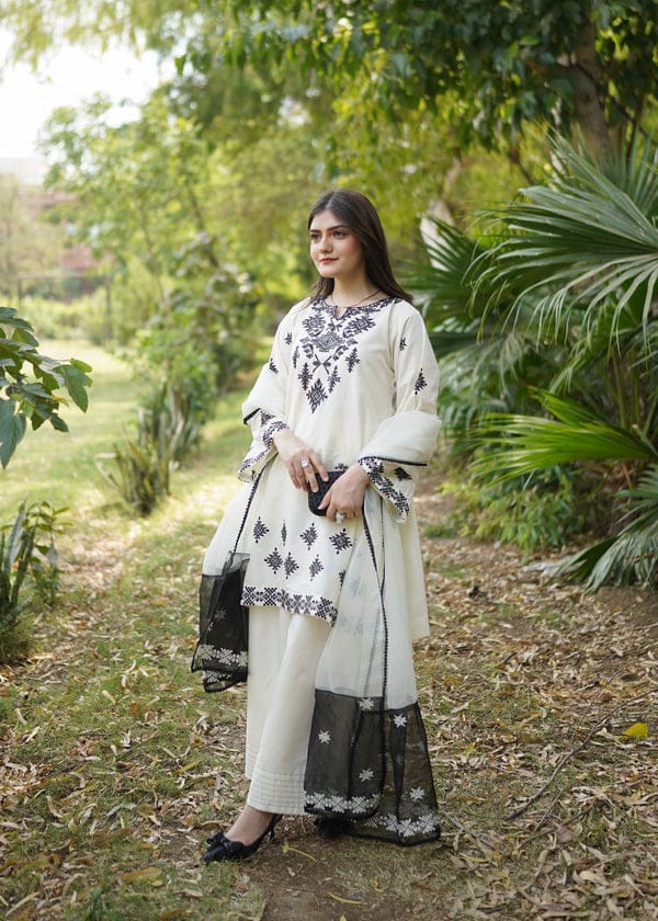 White Pakistani design suit set