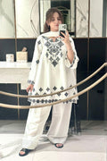 White Pakistani design suit set