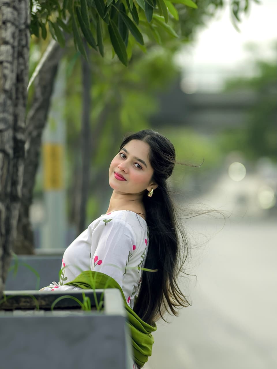 Ivory Tulip Olive Embroidered Cotton Co-ord Set