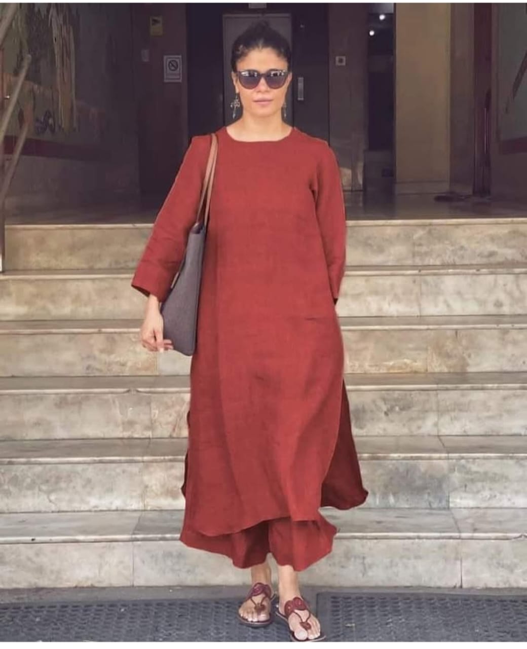 Maroon Handloom South Cotton Kurta & Pant Set