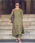 Green Handloom South Cotton Kurta & Pant Set