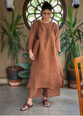 Brown Handloom South Cotton Kurta & Pant Set