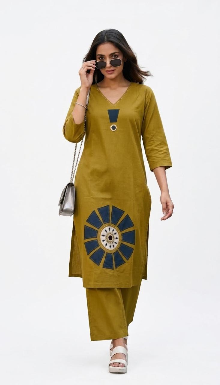 Green Kurta & Pant Co-ord Set