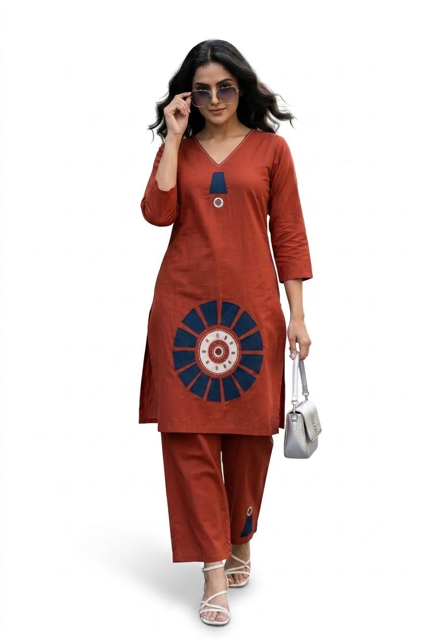 Maroon Kurta & Pant Co-ord Set