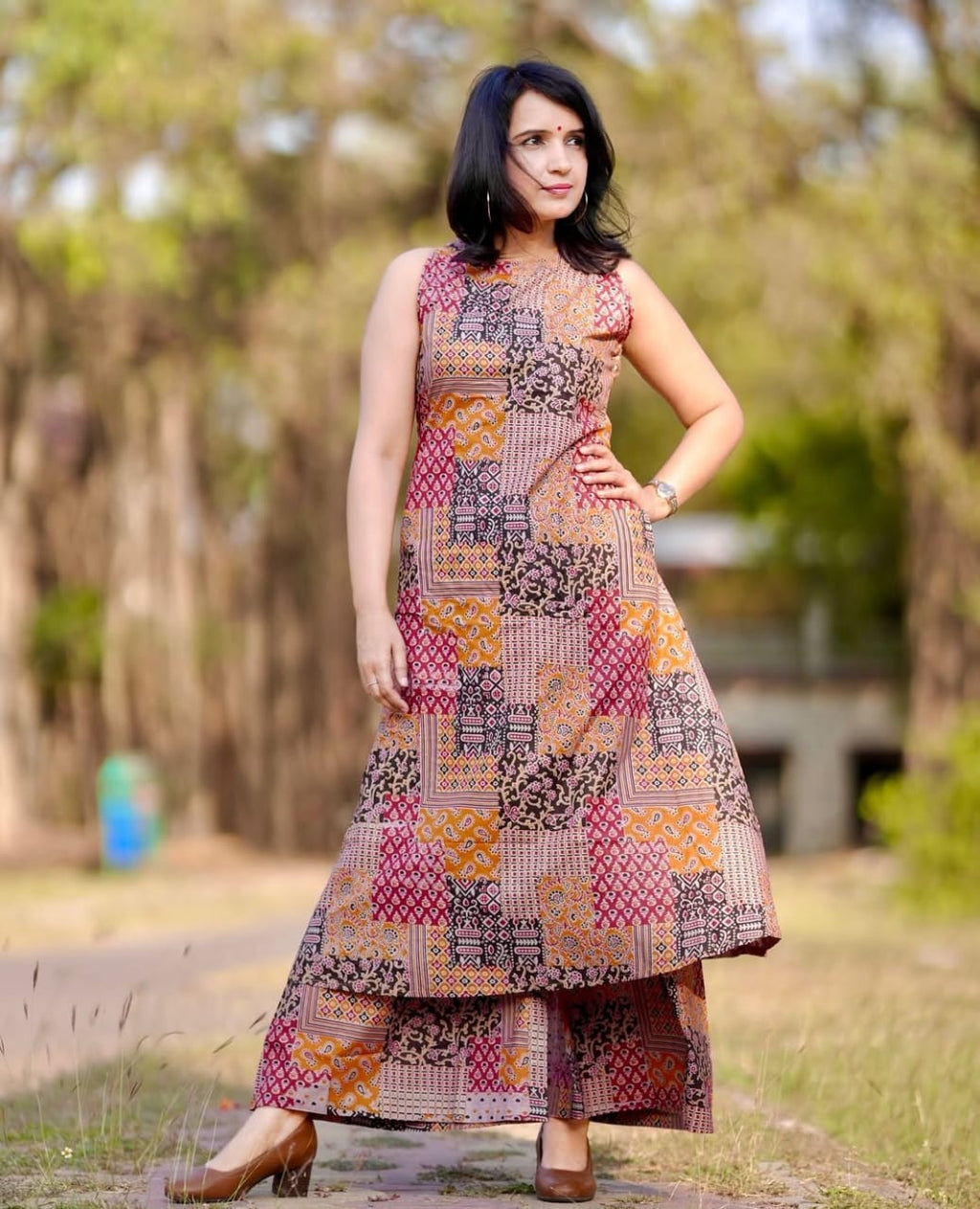 Tushita Rust Brown Cotton Co-ord Set