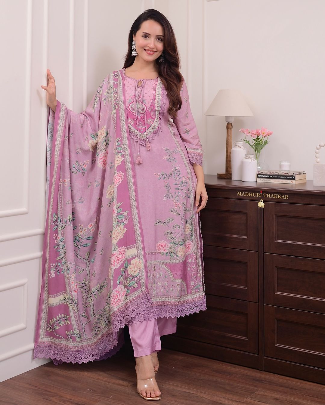 Premium Muslin Floral Suit Set | Festive Wear