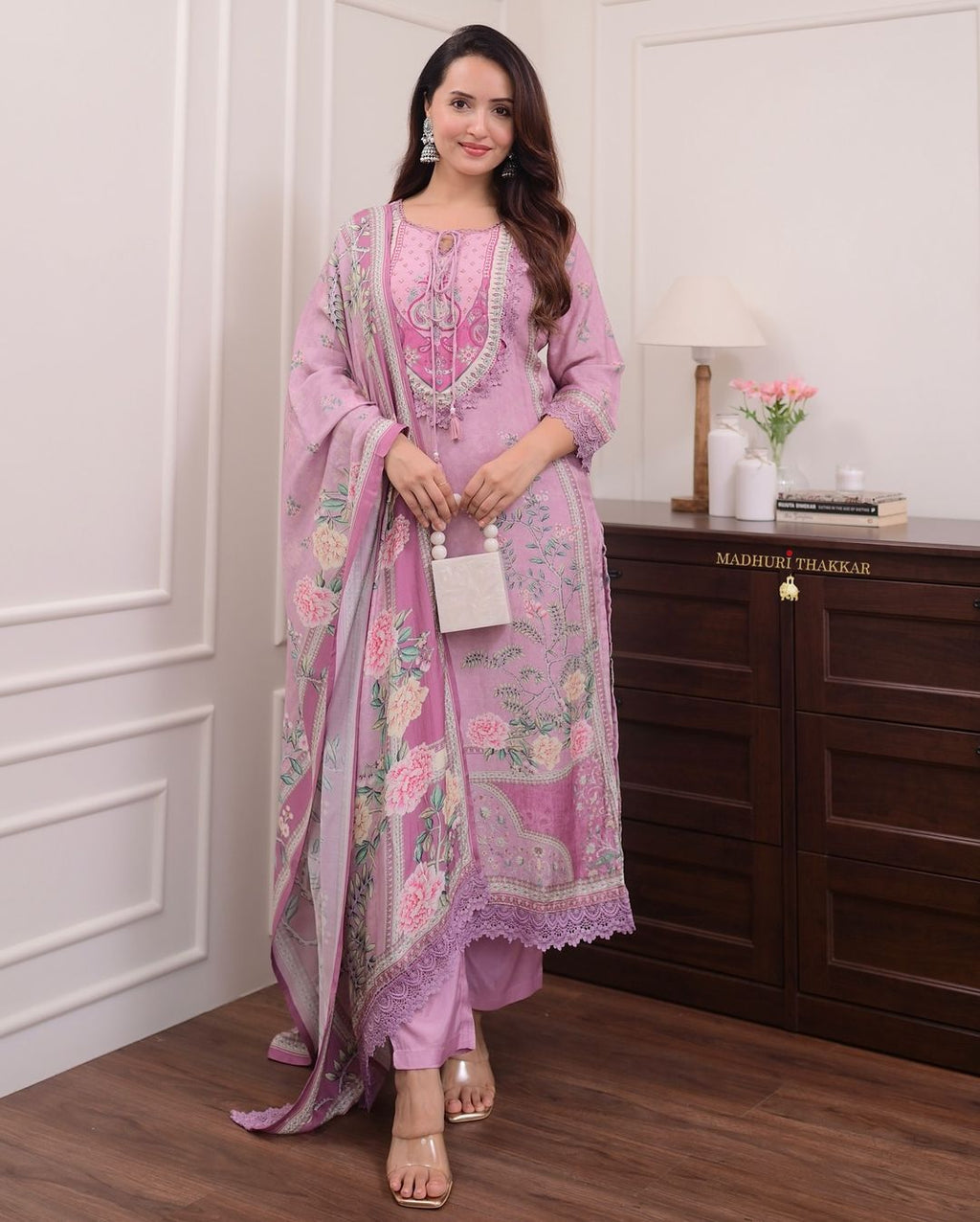 Premium Muslin Floral Suit Set | Festive Wear