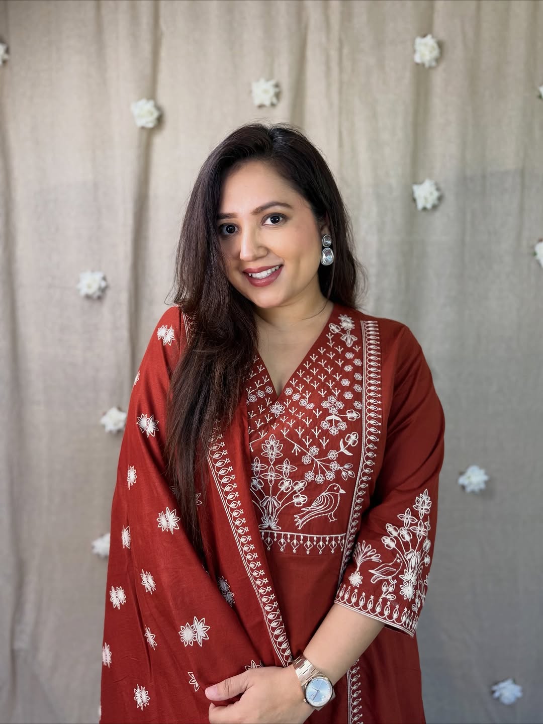 Red Embrodery suit set