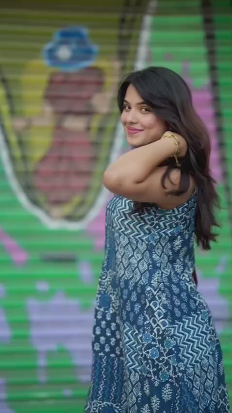 Tushita Blue Indigo Cotton Co-ord Set