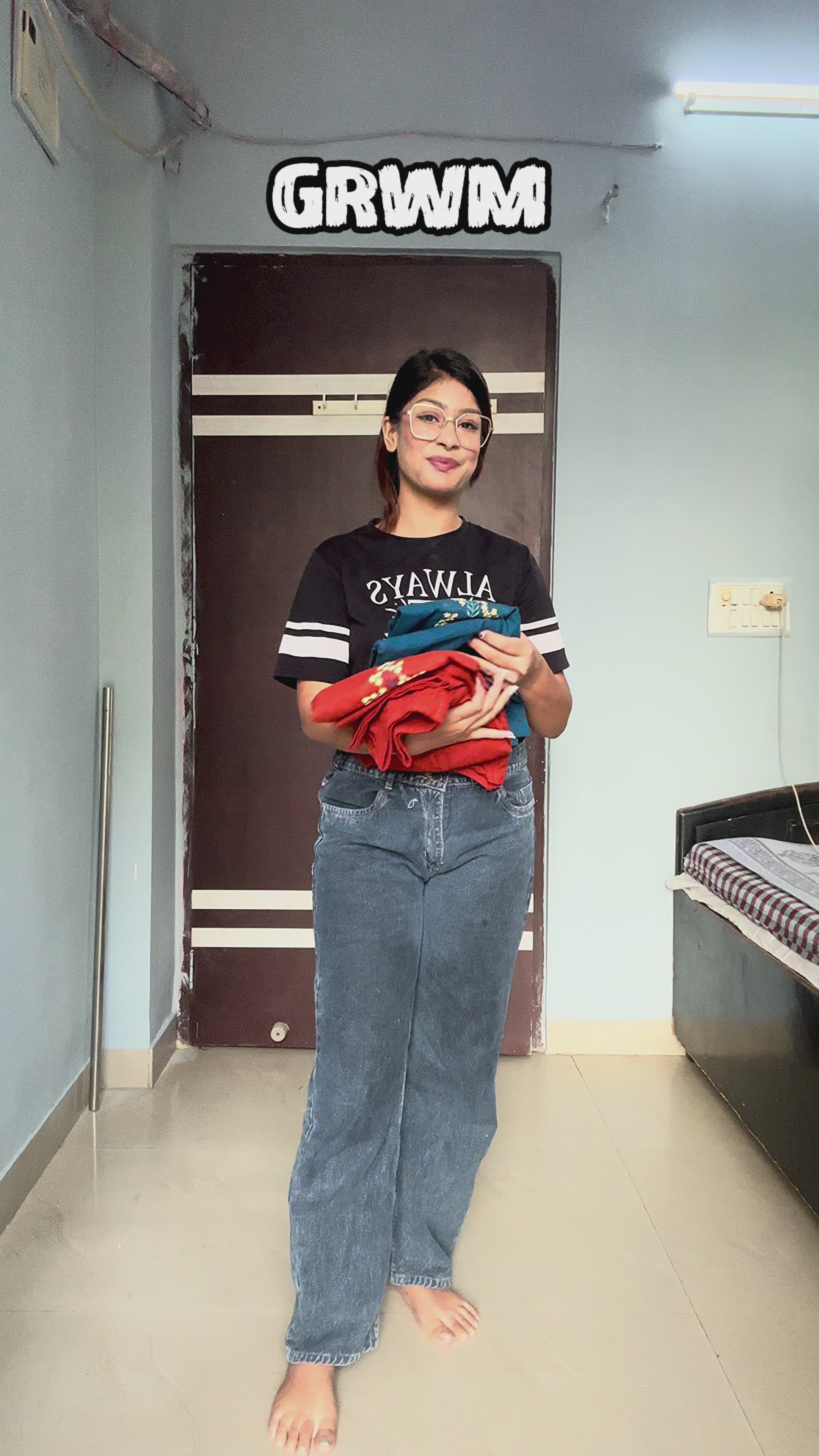 Floral Orange Embroidered Cotton Co-ord Set for Women